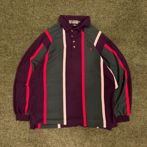 KNIGHTS OF THE ROUND TABLE STRIPED LONG SLEEVE POLO